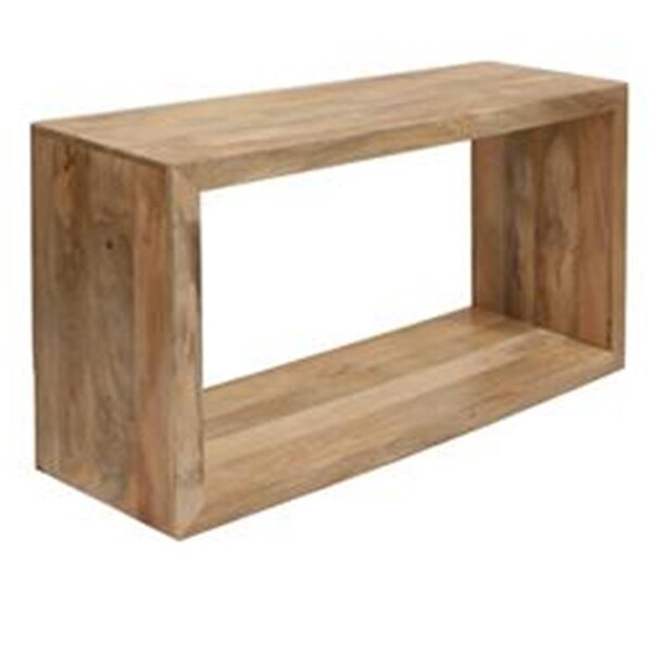 The Urban Port 52 in. Cube Shape Mango Wood Console Table with Bottom Shelf, Natural Brown - UPT-228692