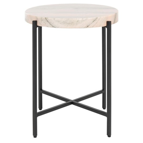Safavieh Azula Stone Top Accent Table, Burnt Orange Stone & Black - ACC3706A