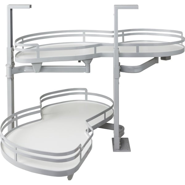 Hardware Resources 18" Grey and White Blind Corner Swingout for Openings on the Left of the Blind - BCSO218GWH-LH
