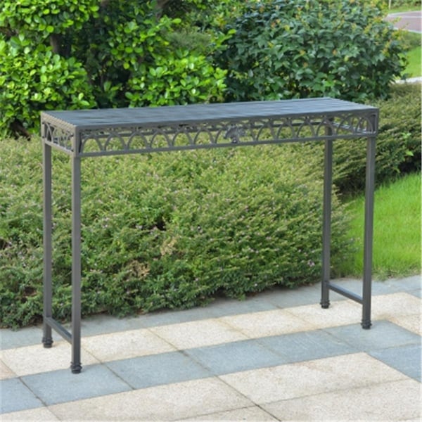 International Caravan Segovia Iron Console Table, Antique Black - 3505-WT-ANT-BK