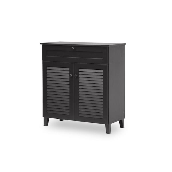 Baxton Studio Calvin Espresso Shoe-Storage Cabinet - 105-5305