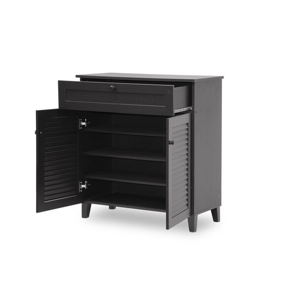 Baxton Studio Calvin Espresso Shoe-Storage Cabinet - 105-5305
