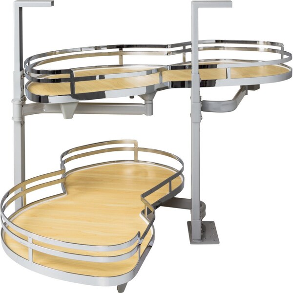 Hardware Resources 21" Polished Chrome and Maple Blind Corner Swingout for Openings on the Left of the Blind - BCSO221PCMP-LH