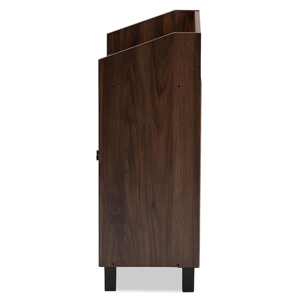 Baxton Studio Rossin 2-Door Wood Entryway Shoe Storage Cabinet with Open Shelf - 153-9155
