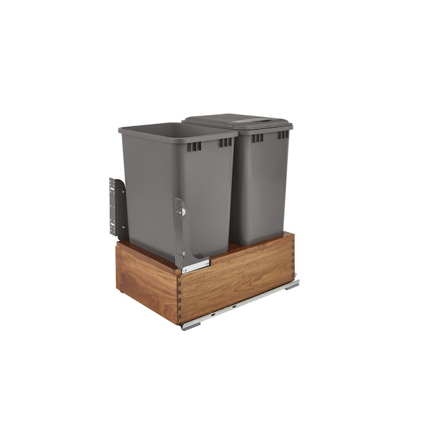 Rev-A-Shelf Walnut Hardwood, Dark Brown, 16 in W, 23.38 in H, 22.13 in D, 22.13 in L, Dark Brown - 4WC-WN-2150DM2-SC