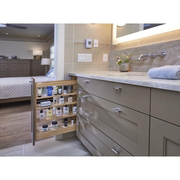 Rev-A-Shelf Maple Veneer, Light Brown, 8 in W, 25.5 in H, 19 in D, 19 in L, Light Brown - 448-BC19-8C