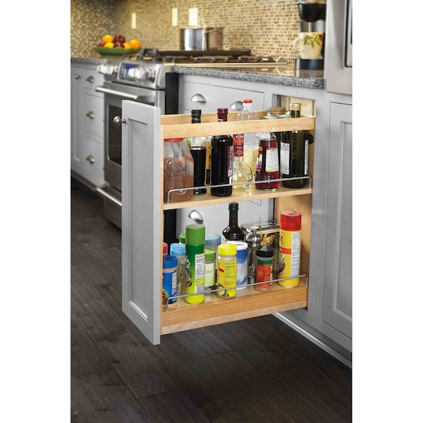 Rev-A-Shelf Maple Wood; Steel, Natural Maple, 6 in W, 25.5 in H, 21.63 in D - 448-BCSC-5C