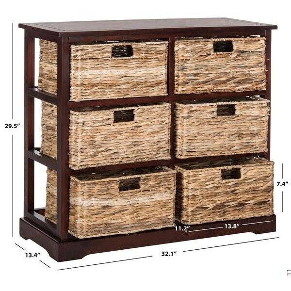 Safavieh Keenan 6 Basket Storage Chest- Cherry - 29.5 x 13.4 x 32.1 in. - AMH5740C