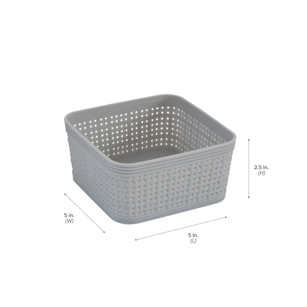 Simplify Plastic, Grey, 11.42 in W, 13.78 in D, 13.78 in L - 30001-GREY
