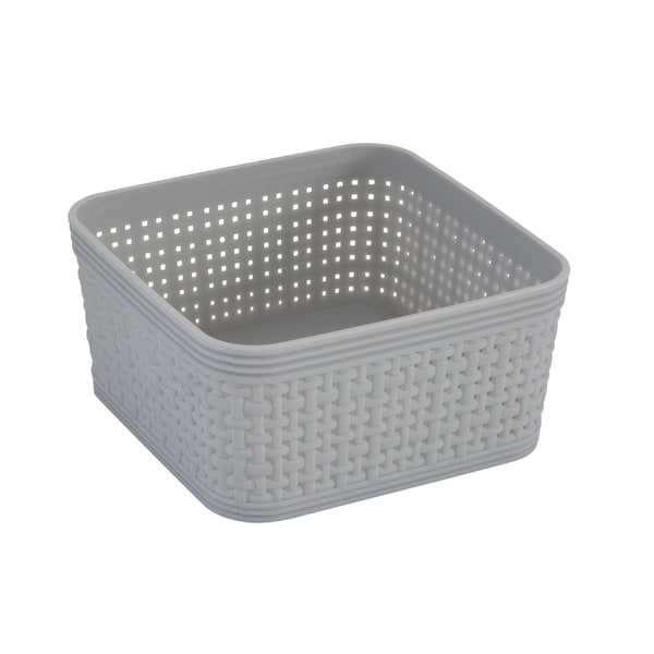 Simplify Plastic, Grey, 11.42 in W, 13.78 in D, 13.78 in L - 30001-GREY