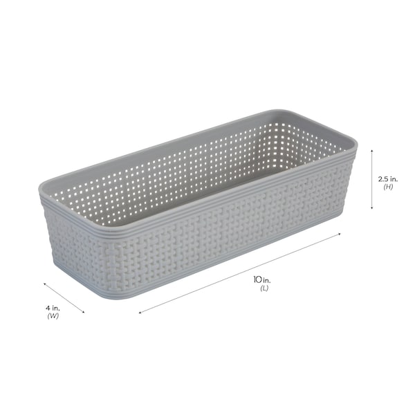 Simplify Plastic, Grey, 11.42 in W, 13.78 in D, 13.78 in L - 30001-GREY