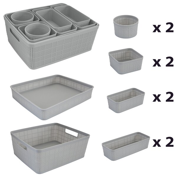 Simplify Plastic, Grey, 11.42 in W, 13.78 in D, 13.78 in L - 30001-GREY