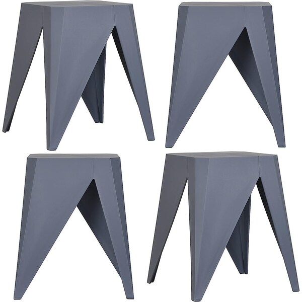 Isl Furnishings InterSpaceLiving Zuho Multi-USe Stool, Charcoal, 4PK - BS23DC-4PK-PP10