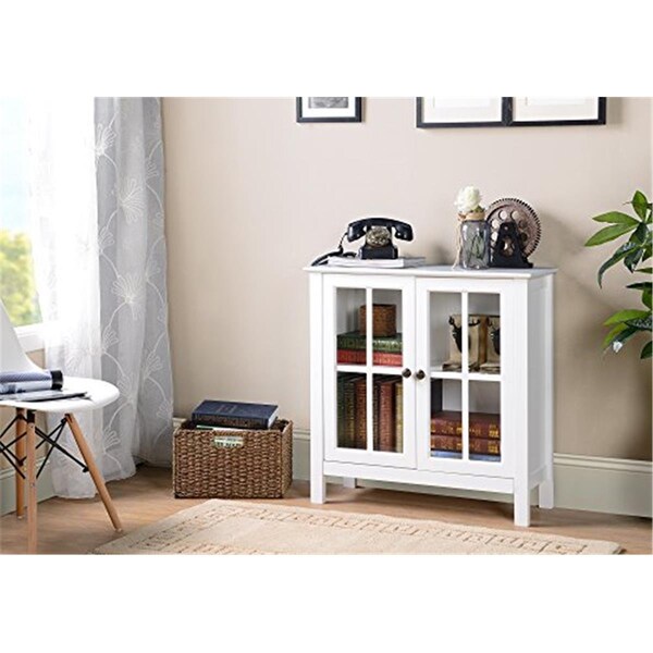 American Furniture Classics Glass Door Accent & Display Cabinet, White - 22600