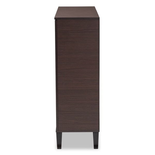 Baxton Studio Idina Dark Brown and Grey Finished Wood 2-Door Shoe Cabinet - 173-10906