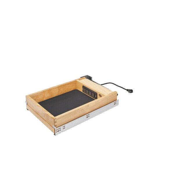 Rev-A-Shelf Drawer Replacement, Maple Veneer, Light Brown, 15 in W, 4.32 in H, 22.75 in D, 22.75 in L - 4WCDB-18HSC-1