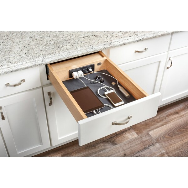 Rev-A-Shelf Drawer Replacement, Maple Veneer, Light Brown, 15 in W, 4.32 in H, 22.75 in D, 22.75 in L - 4WCDB-18HSC-1