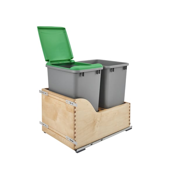 Rev-A-Shelf Maple Wood; Steel; Plastic, Natural Maple, 15 in W, 20.38 in H, 21.67 in D - 4WCSC-1835DM-2