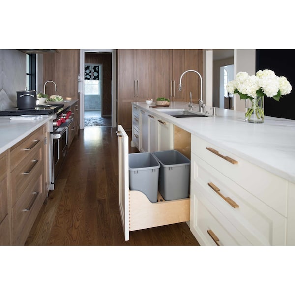 Rev-A-Shelf Maple Wood; Steel; Plastic, Natural Maple, 15 in W, 20.38 in H, 21.67 in D - 4WCSC-1835DM-2