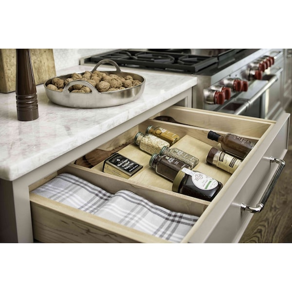 Rev-A-Shelf Drawer Insert, Maple Wood, Natural Maple, 33.15 in W, 1.75 in H, 19.75 in D - 4SDI-36-1