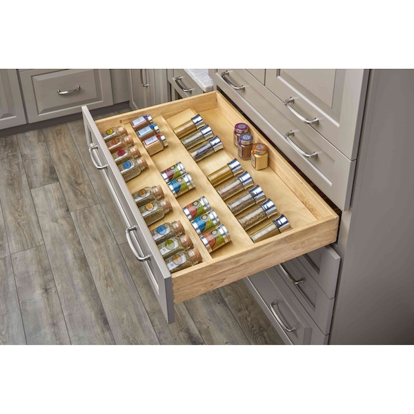 Rev-A-Shelf Drawer Insert, Maple Wood, Natural Maple, 33.15 in W, 1.75 in H, 19.75 in D - 4SDI-36-1