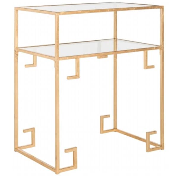 Safavieh Berdine Accent Table- Antique Gold Leaf - 26.3 x 14 x 22 in. - FOX2560A