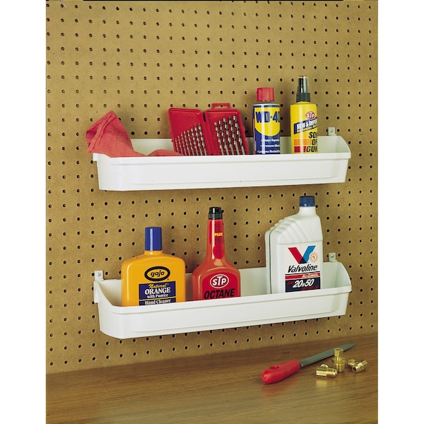 Rev-A-Shelf Polypropylene, White, 13.75 in W, 3.56 in H, 4.25 in D, 4.25 in L, White - 6232-14-11-52