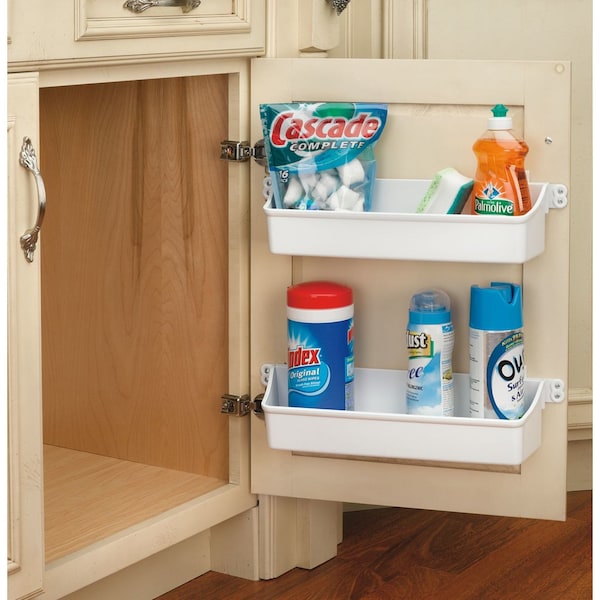 Rev-A-Shelf Polypropylene, White, 13.75 in W, 3.56 in H, 4.25 in D, 4.25 in L, White - 6232-14-11-52