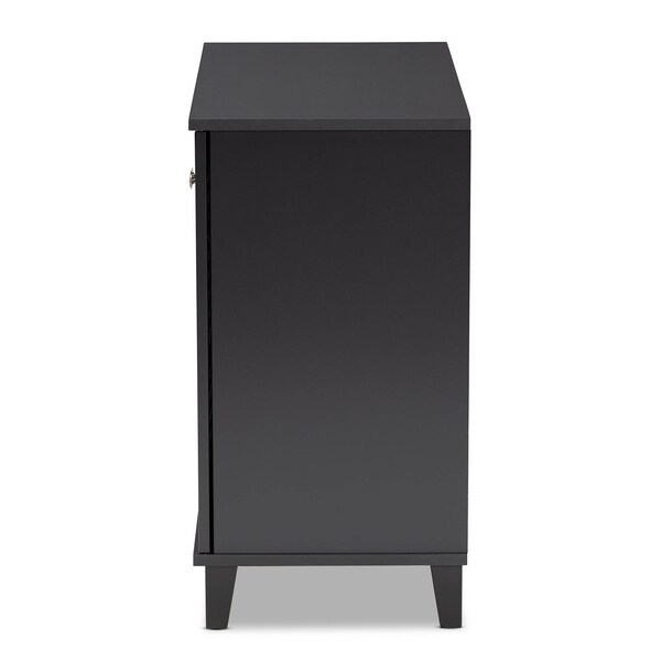 Baxton Studio Coolidge Grey Finished 4-Shelf Wood Shoe Storage Cabinet - 156-9555