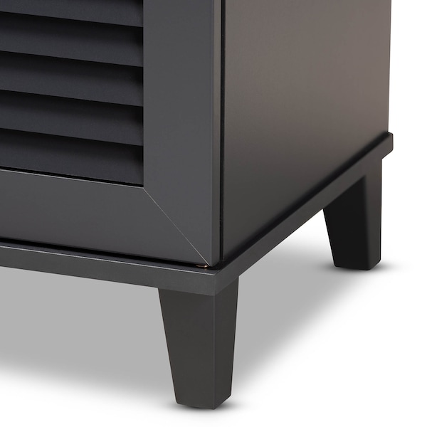 Baxton Studio Coolidge Grey Finished 4-Shelf Wood Shoe Storage Cabinet - 156-9555