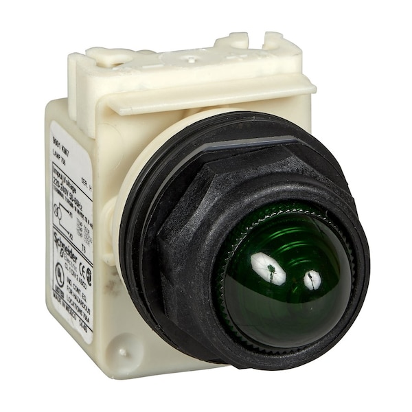 Luz piloto Schneider Electric, Harmony 9001SK, plástico, policarbonato, con cúpula, verde, 30mm, 220-240V - 9001SKP7G9.
