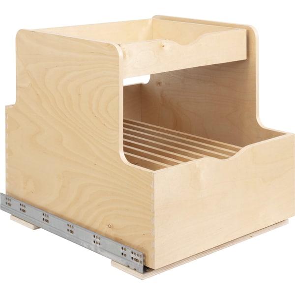 Hardware Resources 21In. Wood Rollout Cookware Double Drawer - ROCWD21-WB