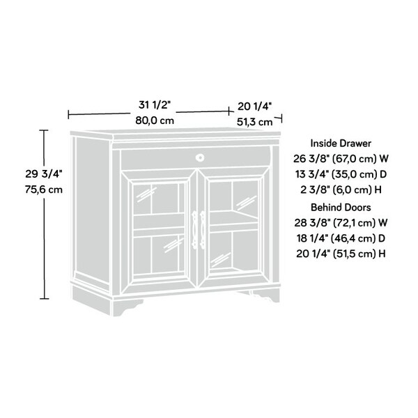 Sauder Rollingwood Country Library Base , Durable, 1 in. thick top for printer, home decor, and more - 431439