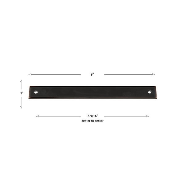 Gliderite Hardware 9 in. Oil Rubbed Bronze Squared Back Plate 7-9/16 in. Center to Center - 9342-192-ORB, 5PK - 9342-192-ORB-5