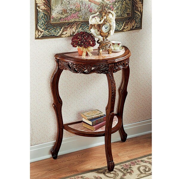 Design Toscano Lady Juliet's Marble-Topped Hardwood Console Table - DY120705