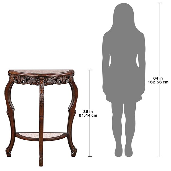 Design Toscano Lady Juliet's Marble-Topped Hardwood Console Table - DY120705
