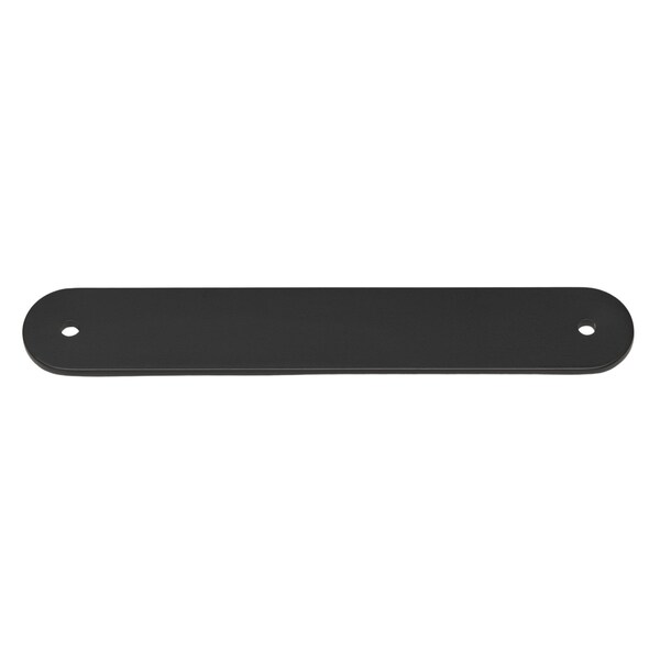 Gliderite Hardware 6 in. Matte Black Rounded Back Plate 5-1/16 in. Center to Center - 6343-128-MB, 25PK - 6343-128-MB-25