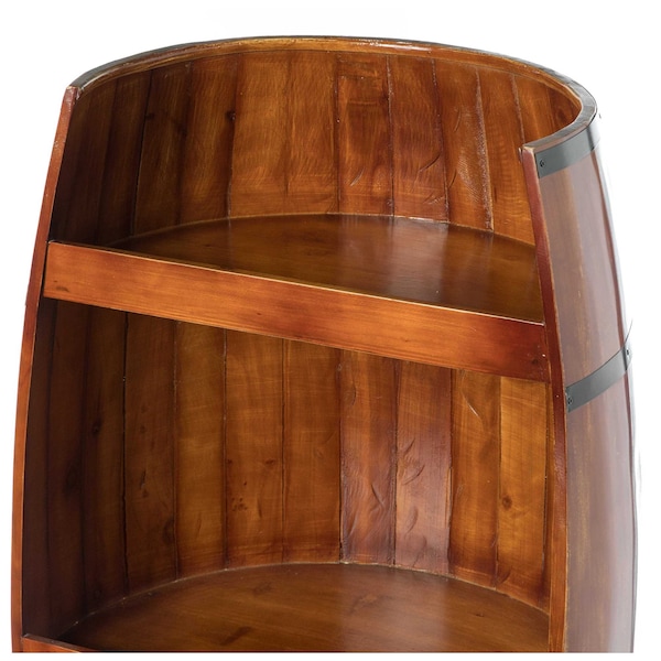 Vintiquewise Freestanding Rustic Wooden Wine Barrel Storage - QI003764