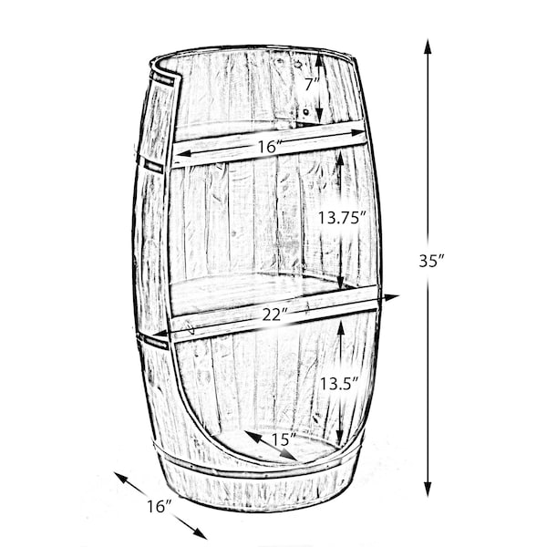 Vintiquewise Freestanding Rustic Wooden Wine Barrel Storage - QI003764