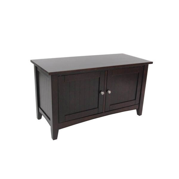 Alaterre Furniture Shaker Cottage Storage Cabinet Bench, Espresso - ASCA05P0