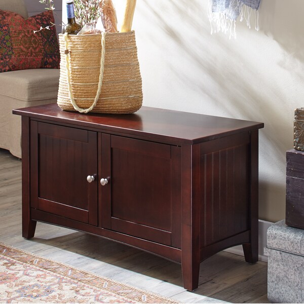 Alaterre Furniture Shaker Cottage Storage Cabinet Bench, Espresso - ASCA05P0