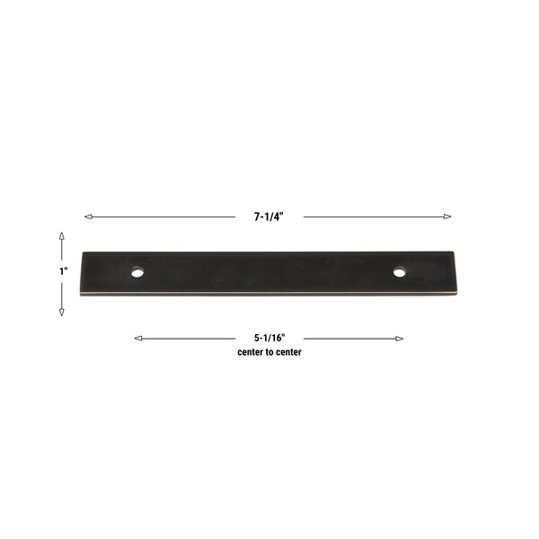 Gliderite Hardware 7-1/4 in. Oil Rubbed Bronze Squared Back Plate 5-1/16 in. Center to Center - 7342-128-ORB, 25PK - 7342-128-ORB-25