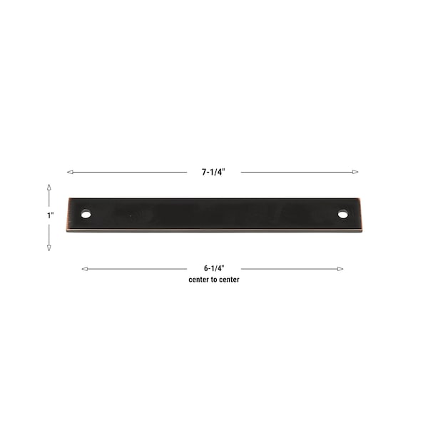 Gliderite Hardware 7-1/4 in. Oil Rubbed Bronze Squared Back Plate 6-1/4 in. Center to Center - 7342-160-ORB, 5PK - 7342-160-ORB-5