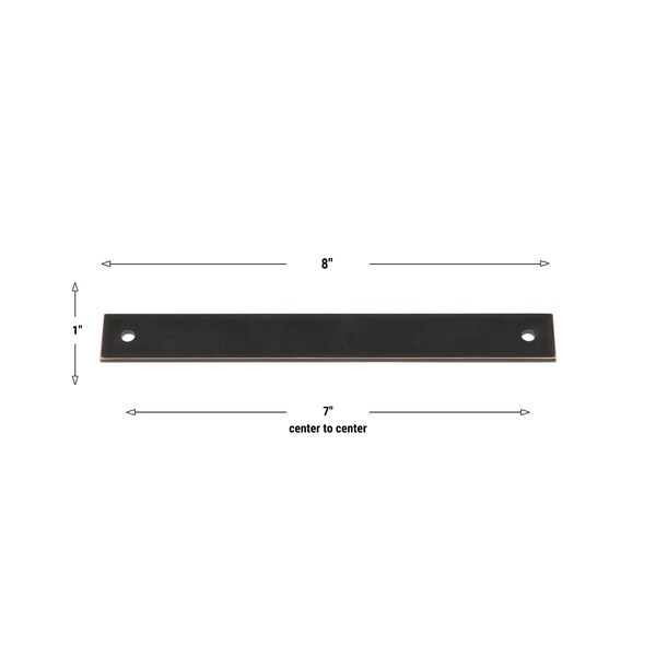 Gliderite Hardware 8 in. Oil Rubbed Bronze Squared Back Plate 7 in. Center to Center - 8342-178-ORB, 25PK - 8342-178-ORB-25