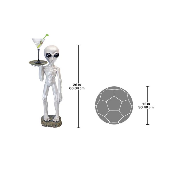 Design Toscano Roswell, the Alien Butler Pedestal Sculptural Table - CL5304