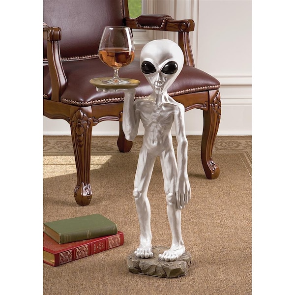 Design Toscano Roswell, the Alien Butler Pedestal Sculptural Table - CL5304