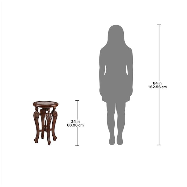 Design Toscano Four Caryatids Marble-Topped Hardwood Pedestal Table - DY30070
