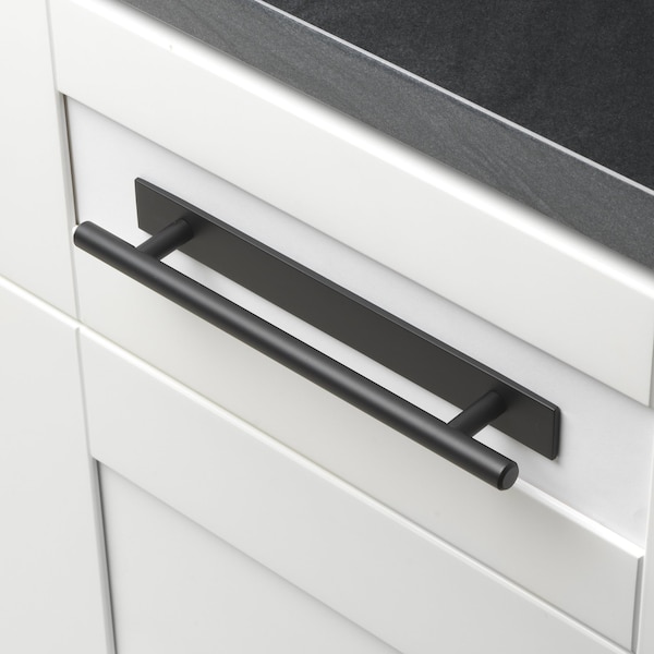 Gliderite Hardware 9 in. Matte Black Squared Back Plate 6-1/4 in. Center to Center - 9342-160-MB, 10PK - 9342-160-MB-10