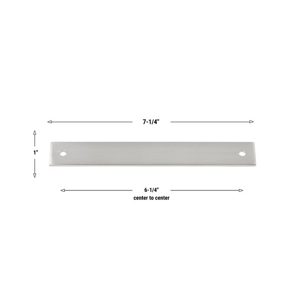 Gliderite Hardware 7-1/4 in. Satin Nickel Squared Back Plate 6-1/4 in. Center to Center - 7342-160-SN, 25PK - 7342-160-SN-25