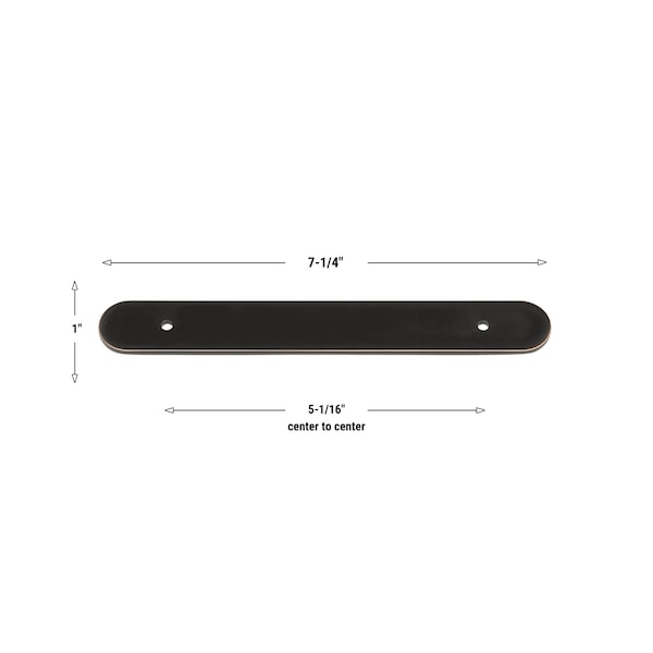 Gliderite Hardware 7-1/4 in. Oil Rubbed Bronze Rounded Back Plate 5-1/16 in. Center to Center - 7343-128-ORB, 25PK - 7343-128-ORB-25